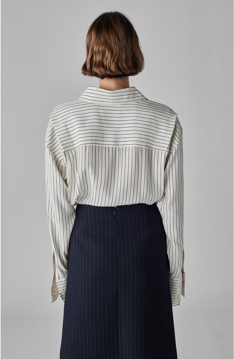 CO Striped Button Down Shirt in Silk, Alternate, color, 