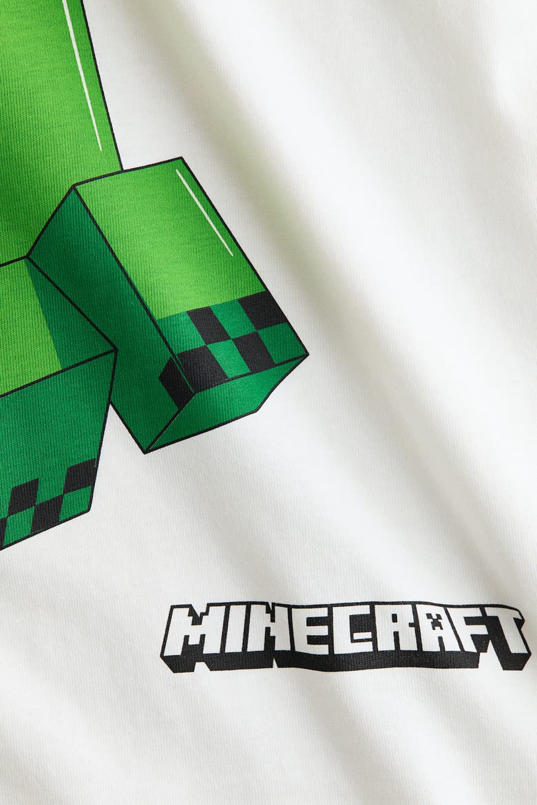 Oversized Printed T-shirt, Alternate, color, White/Minecraft