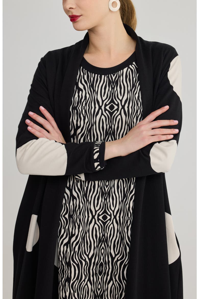 Tuva Long Printed Cotton Jersey Cardigan, Alternate, color, Polka Dots