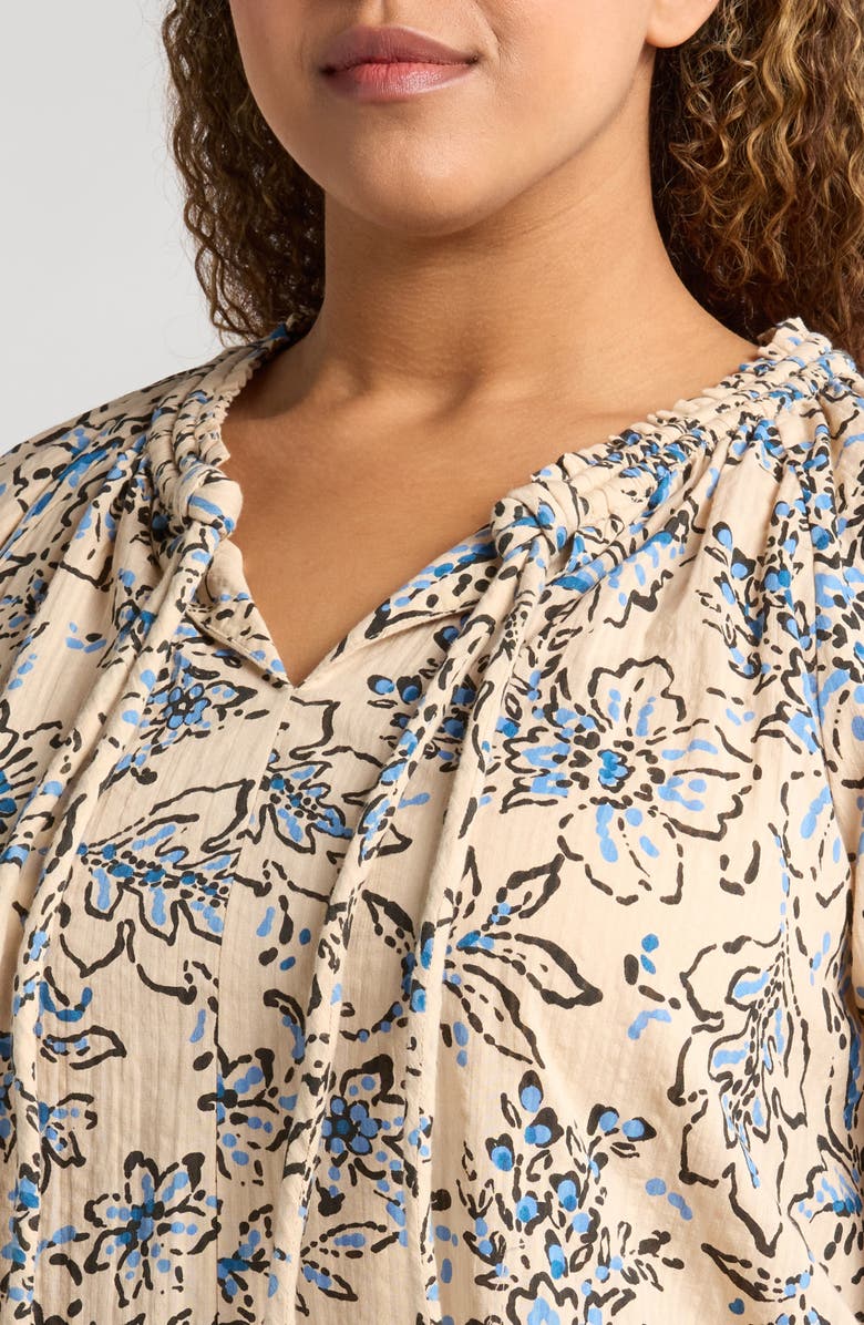 Wit & Wisdom Floral Cotton Peasant Top, Alternate, color, 
