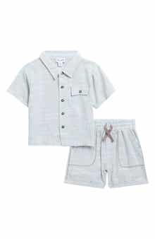 Splendid Boardwalk Short Sleeve Button-Up Shirt & Shorts Set