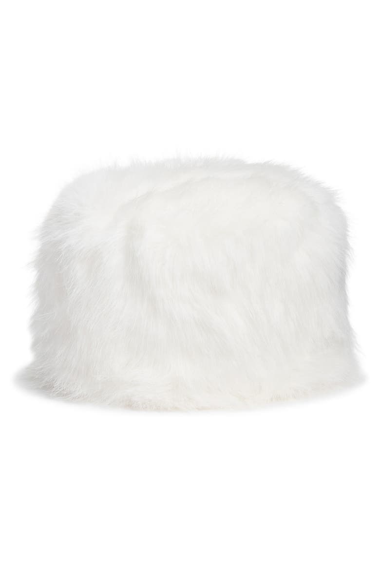 Faux Fur Bubble Hat, Main, color, WHITE