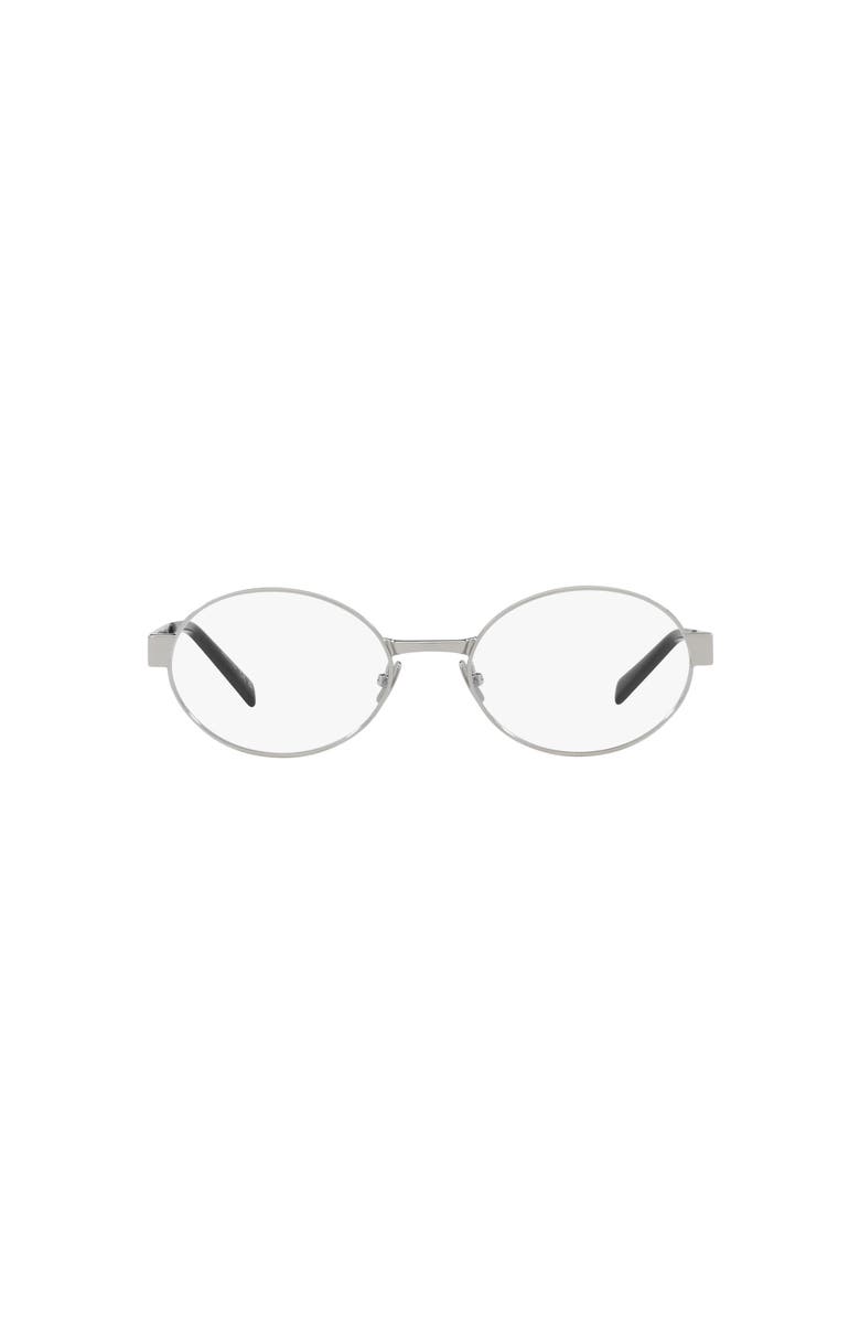 Saint Laurent 55mm Oval optical glasses, Alternate, color, Silver