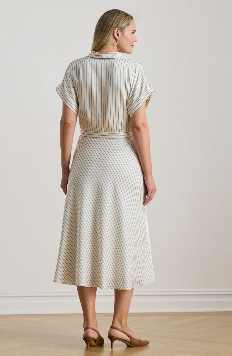 Lauren Ralph Lauren Stripe Twill Dress, Alternate, color, Cream Mu