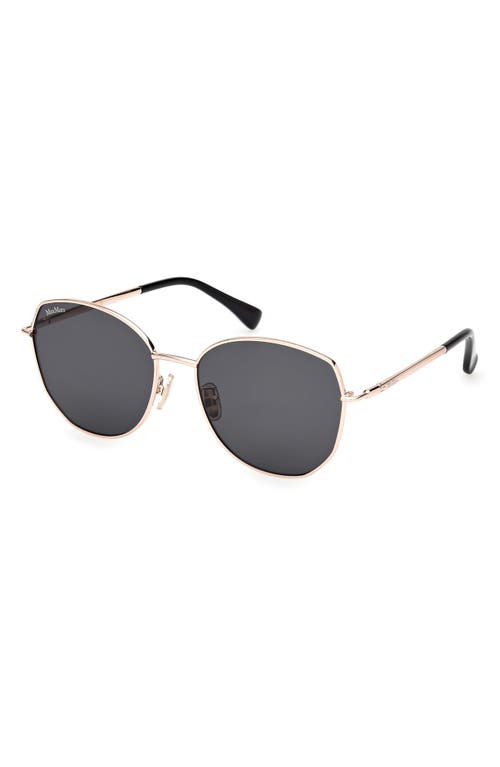 Max Mara 58mm Round Sunglasses In Metallic
