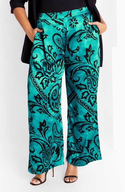 Belen Print Pull-On Pants (Plus)
