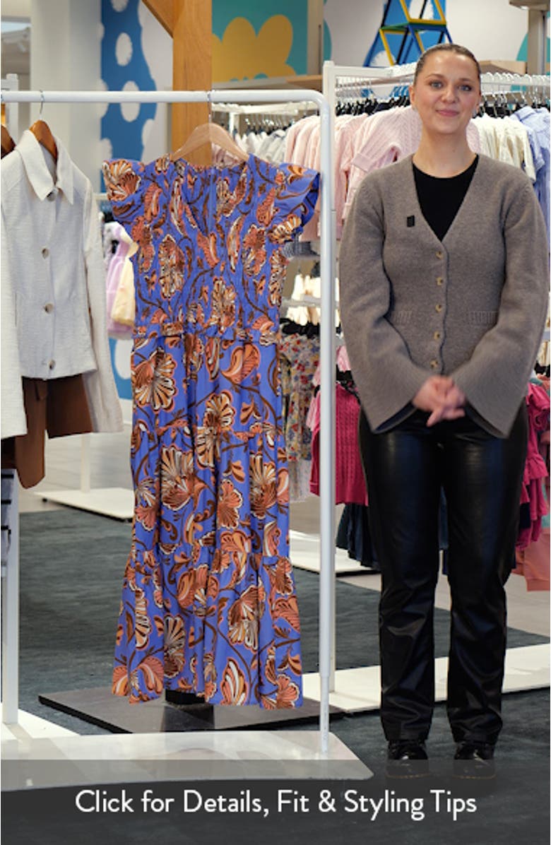 Smocked Bodice Tiered Maxi Dress, sales video thumbnail