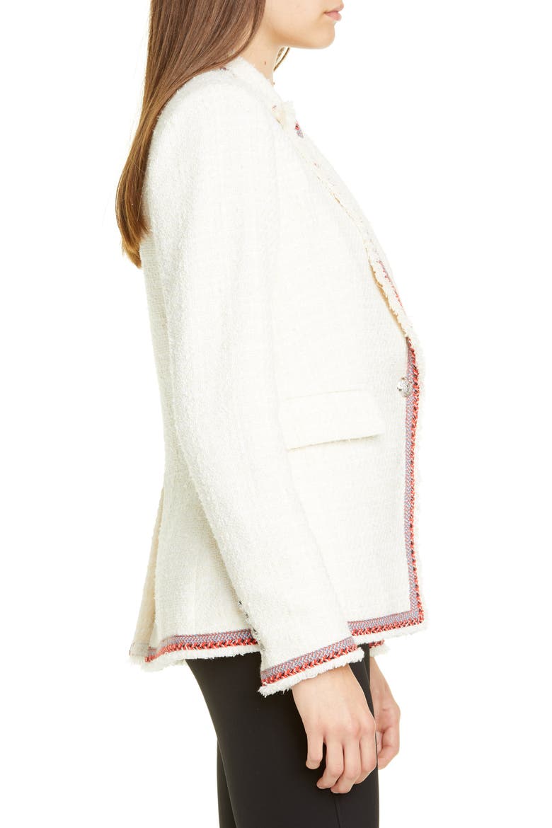 Raw Edge Cutaway Blazer, Alternate, color, IVORY