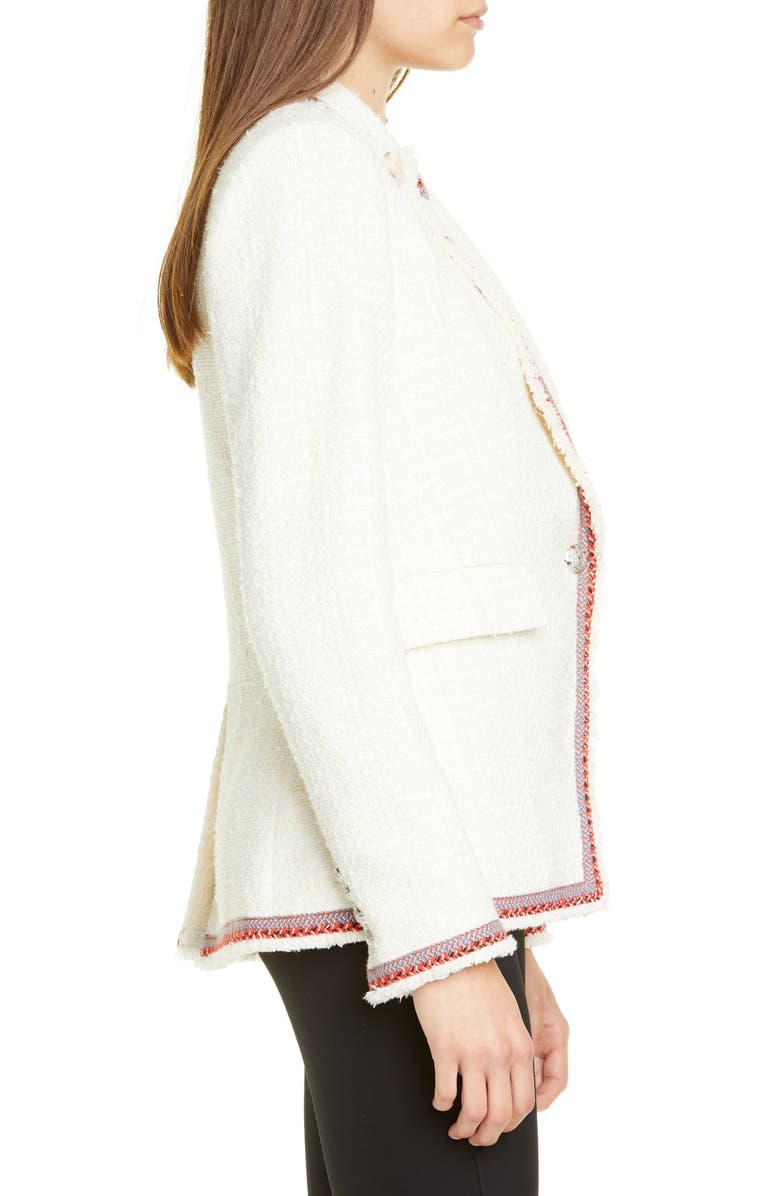 Veronica Beard Raw Edge Cutaway Blazer, Alternate, color, 