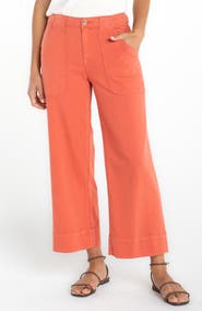 Liverpool Los Angeles Stride High Waist Crop Wide Leg Utility Pants