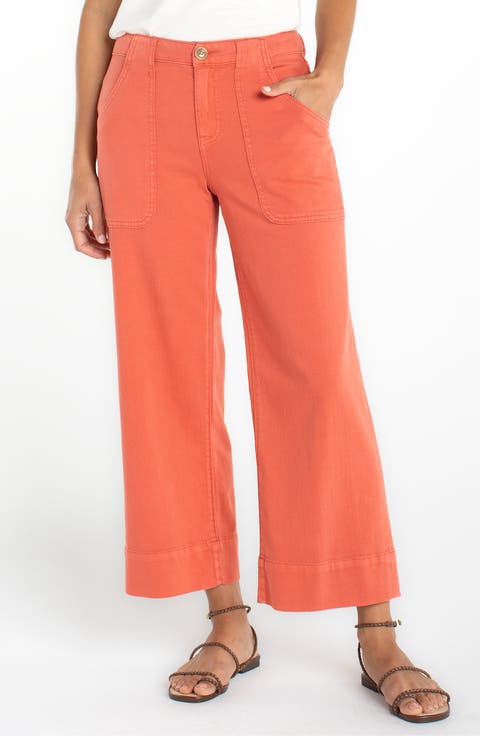 Liverpool Los Angeles Stride High Waist Crop Wide Leg Utility Pants (Regular & Petite)