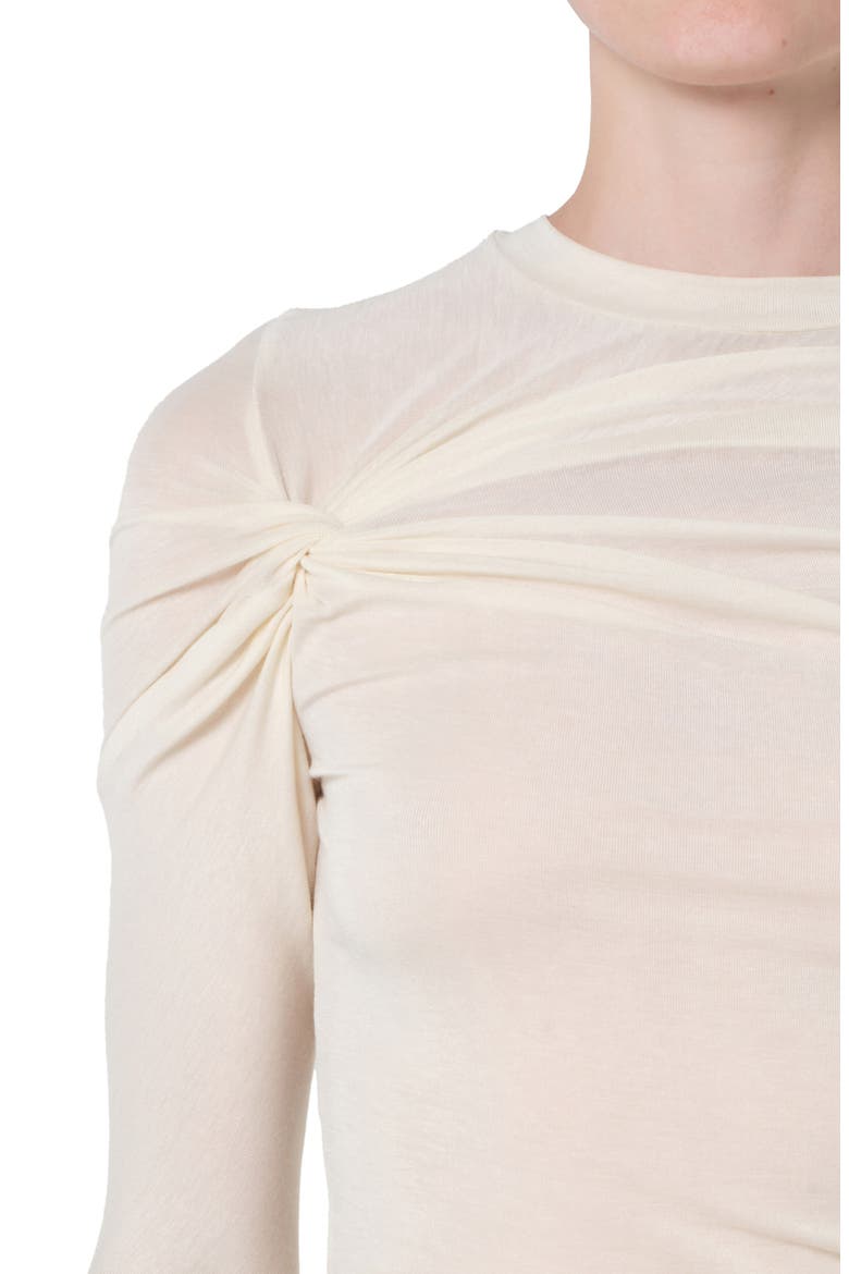 Lissa Twist Front Long Sleeve T-Shirt, Alternate, color, OAT MILK LIGHT DUSTY WHITE