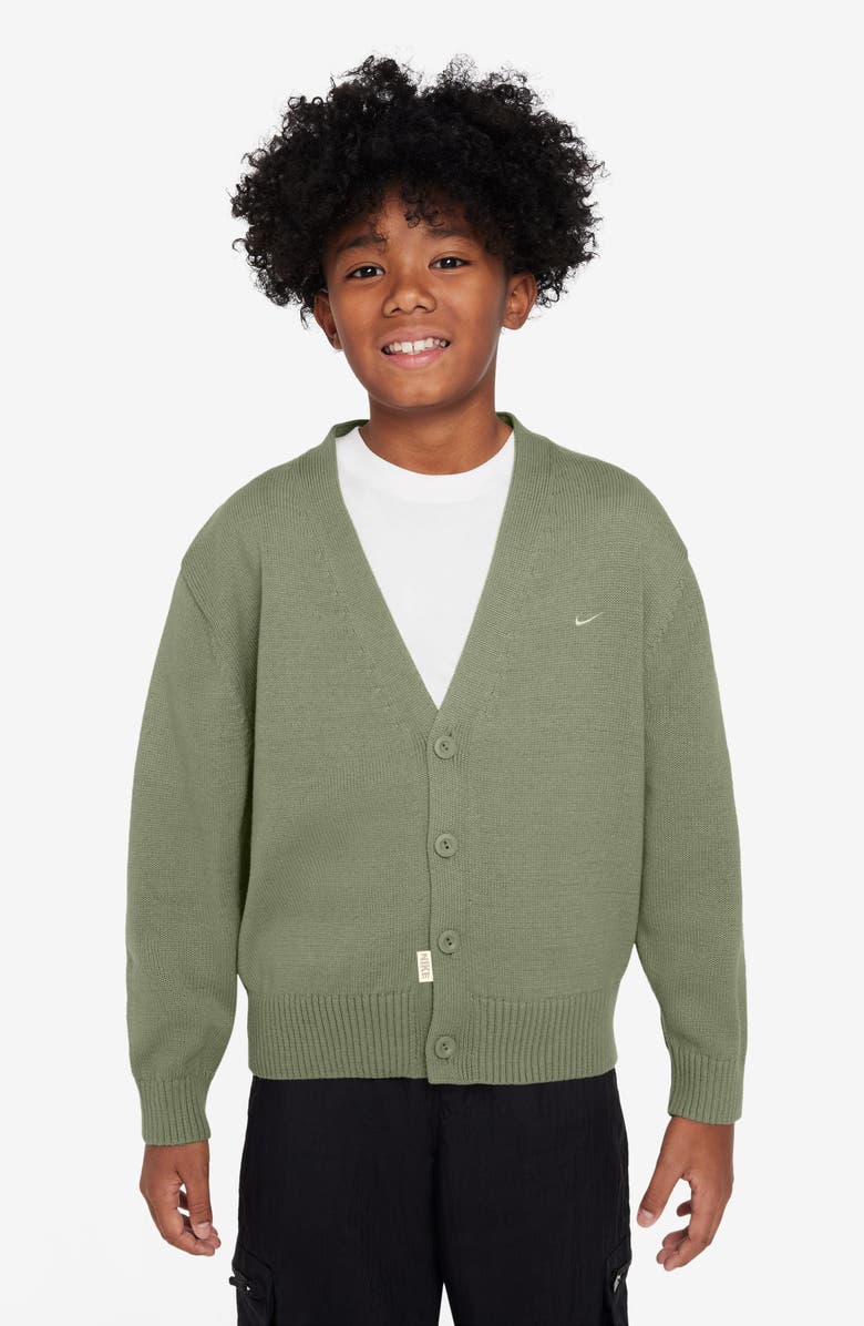 Nike Kids' Sportswear Metro Cardigan, Main, color, Oil Green