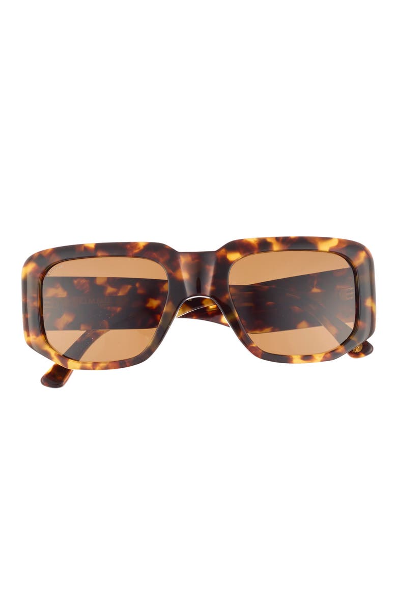 56mm Rectangle Sunglasses, Main, color, TORTOISESHELL BROWN