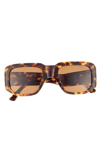 Kimeze 56mm Rectangle Sunglasses In Tortoiseshell Brown