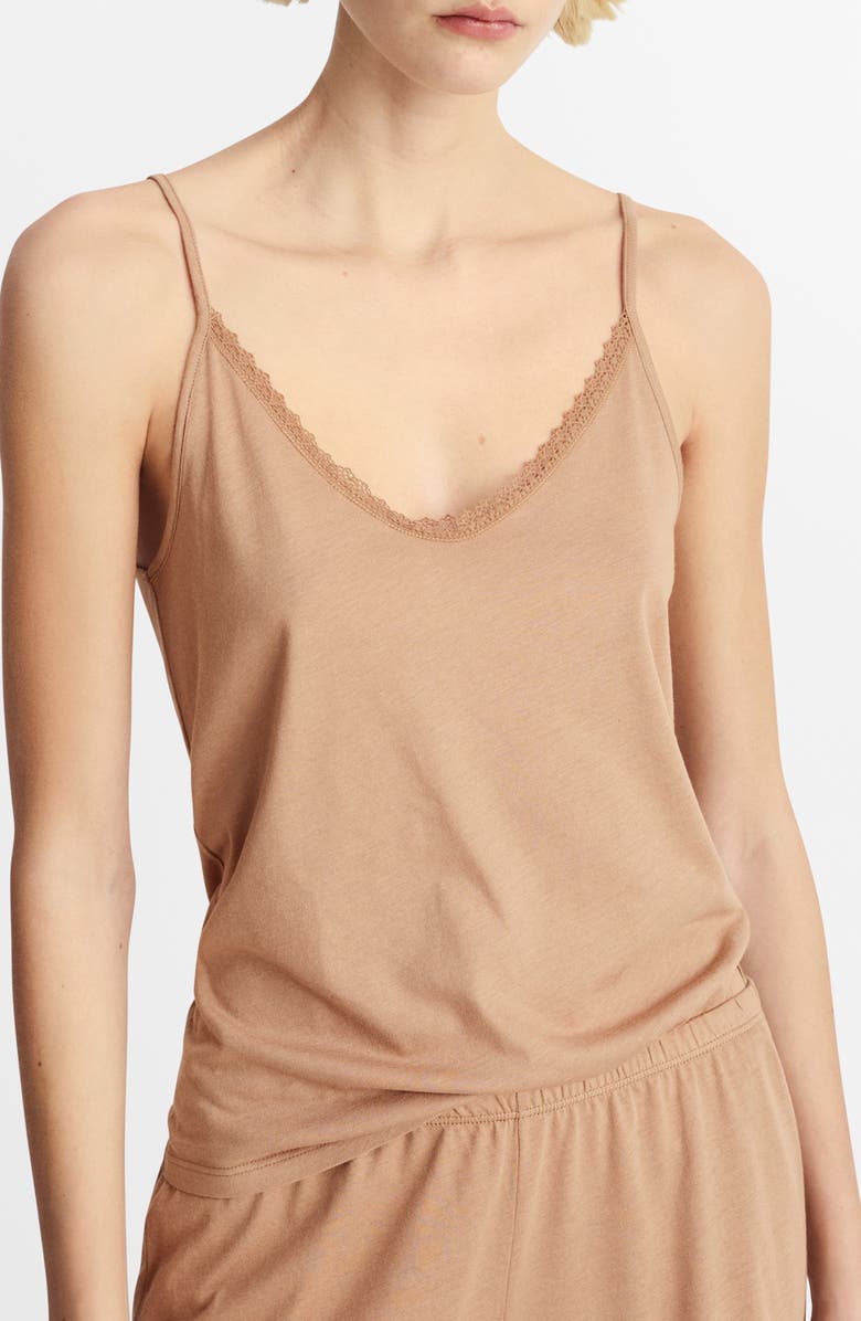 MANGO Contrast Lace Sleep Camisole, Main, color, 