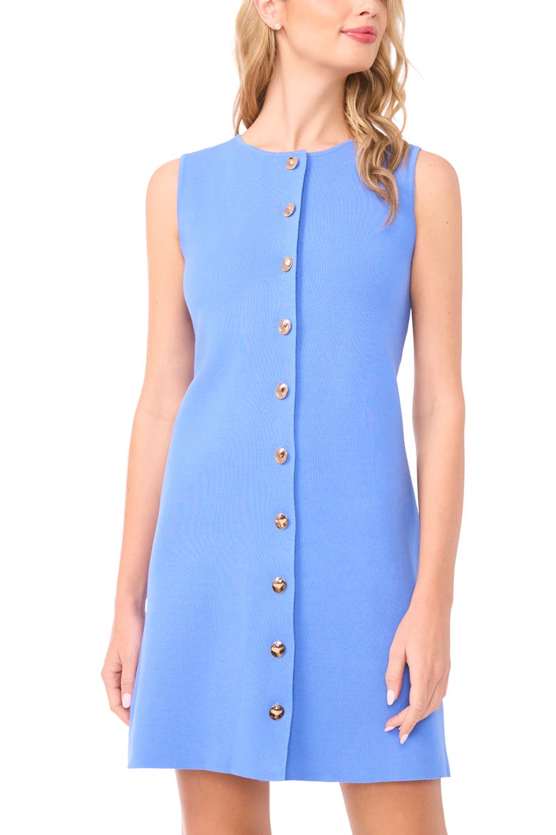 Lois Sleeveless Button-Up Minidress, Alternate, color, GRANADA SKY