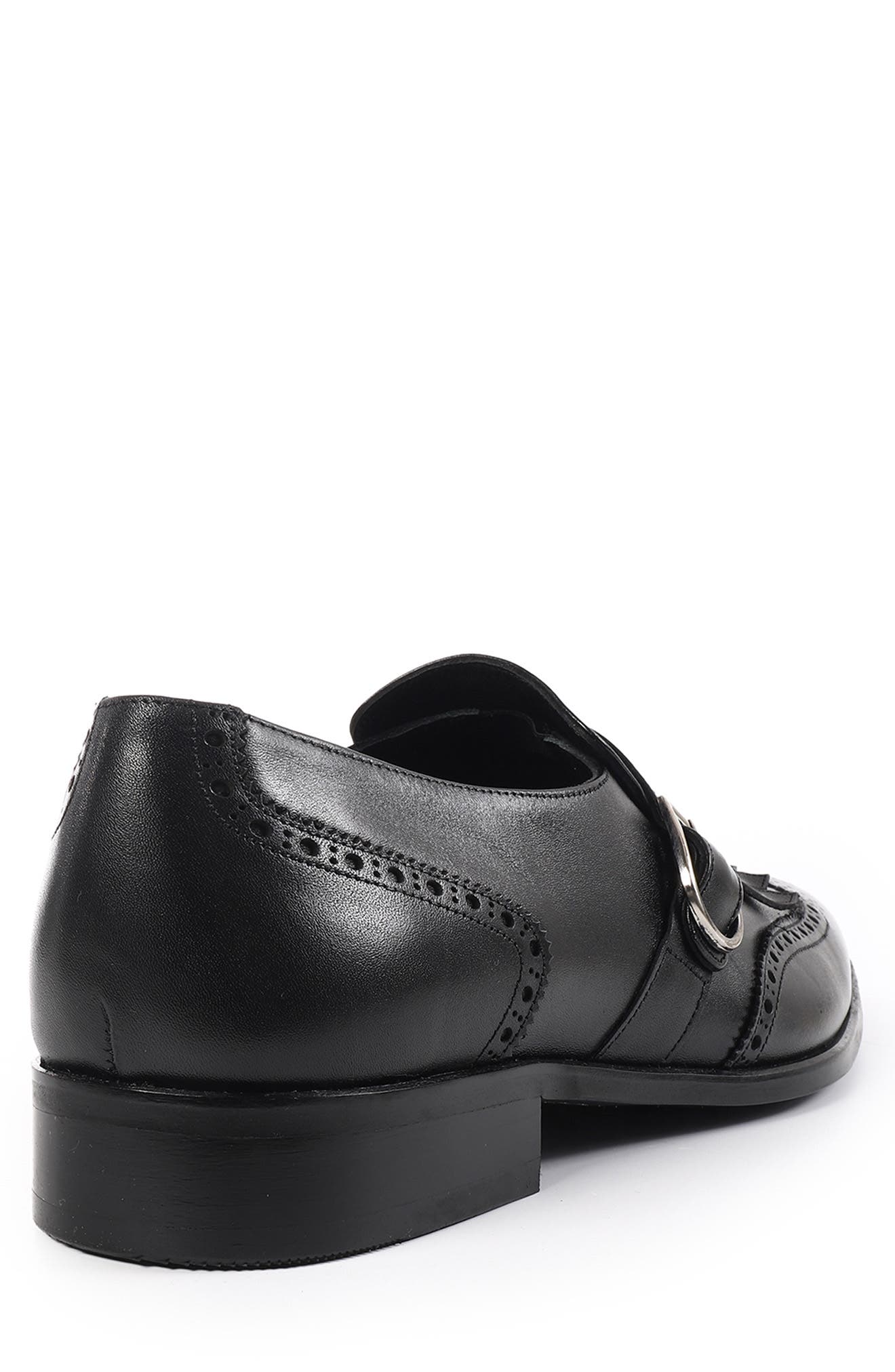 VELLAPAIS Madrona Kiltie Fringe Wingtip Loafer, Alternate, color, Black