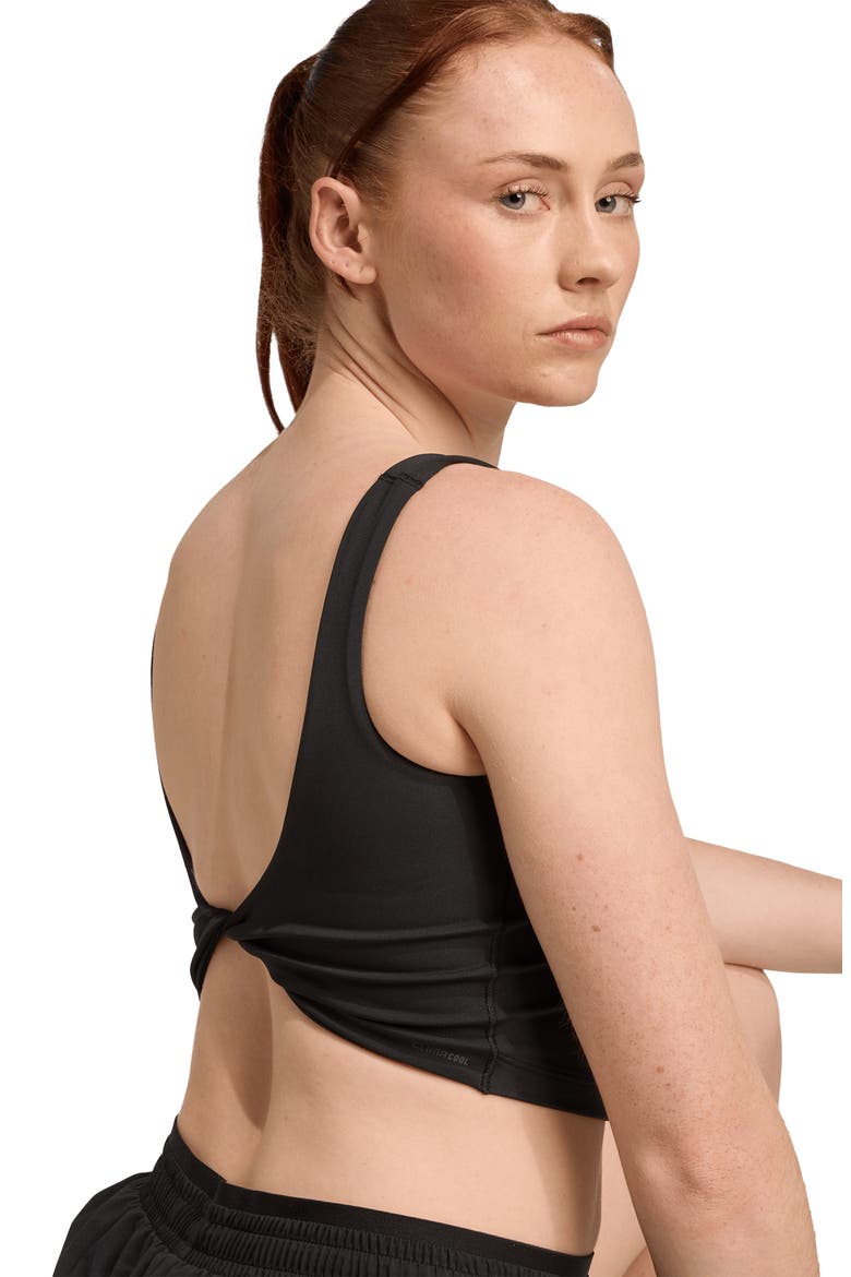 Optime Climacool Longline Sports Bra, Alternate, color, BLACK