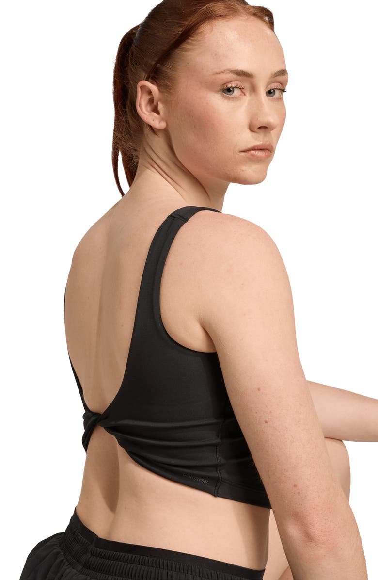 adidas Optime Climacool Longline Sports Bra, Alternate, color, Black