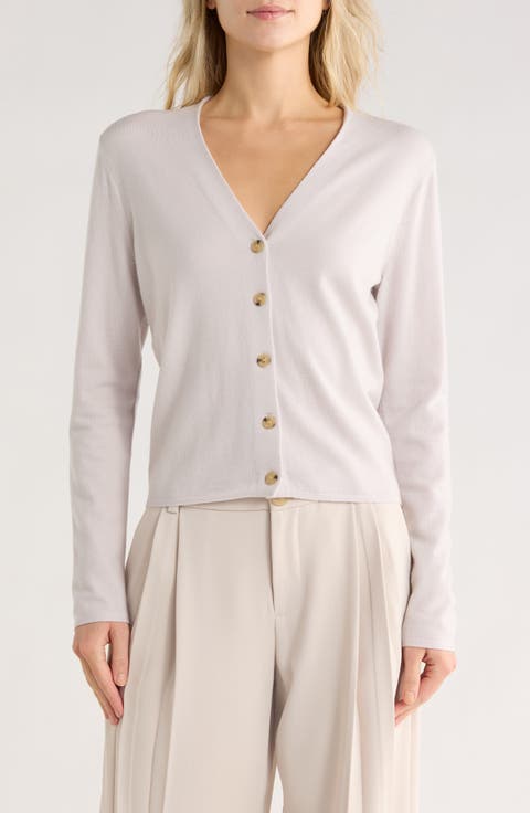 Slim Button Front Wool Bend Cardigan