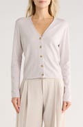 Vince Slim Button Front Wool Bend Cardigan