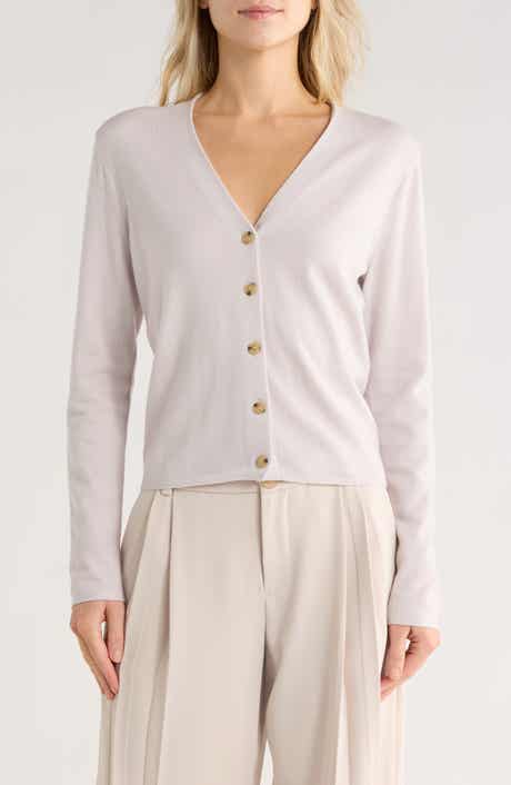 Slim Button Front Wool Bend Cardigan