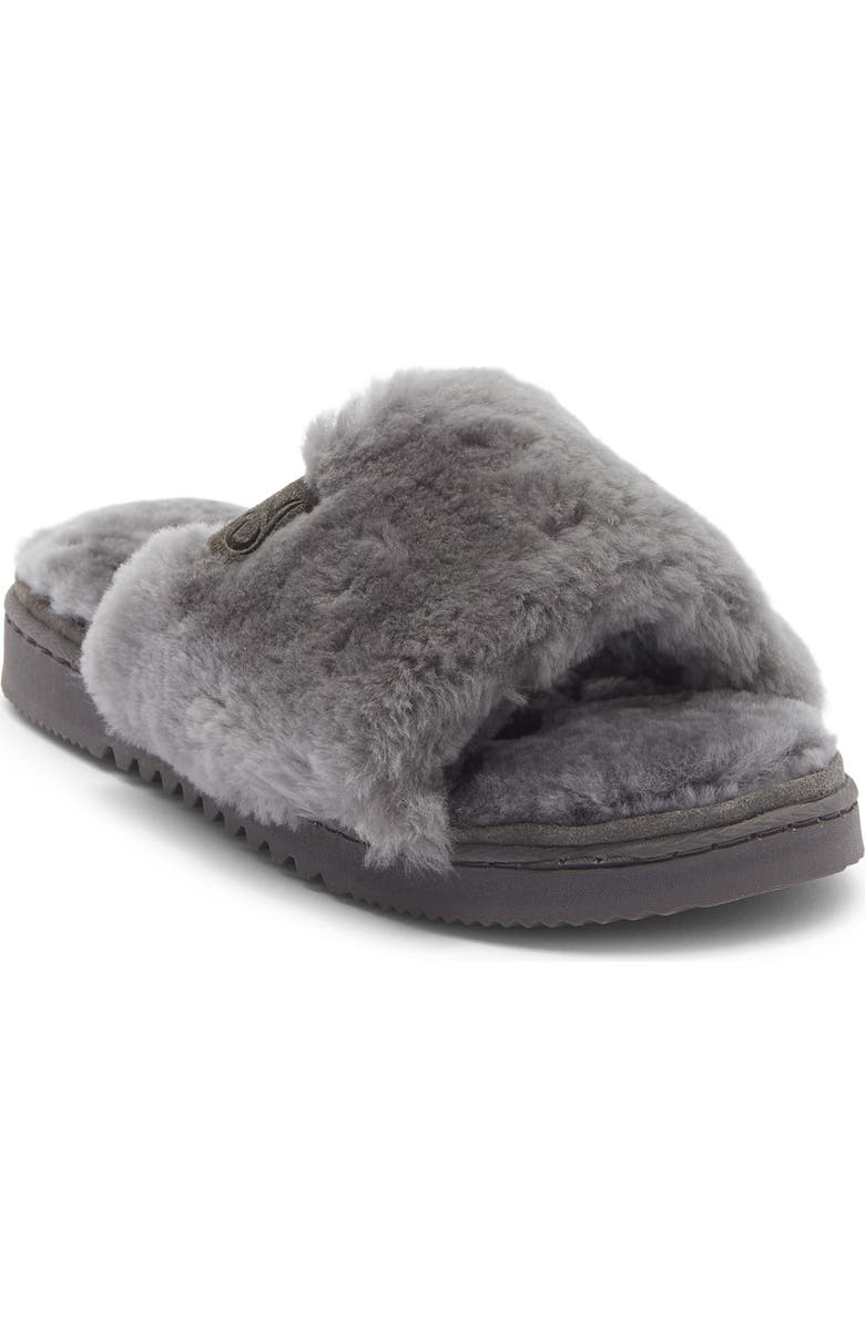 EZ Feet Genuine Shearling Slipper, Main, color, Grey