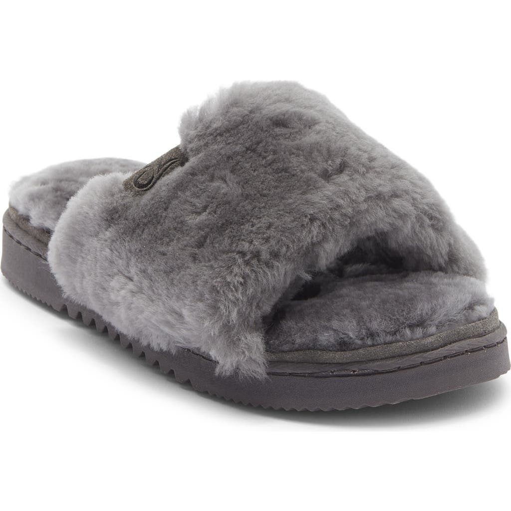 Ez Feet Genuine Shearling Slipper In Gray