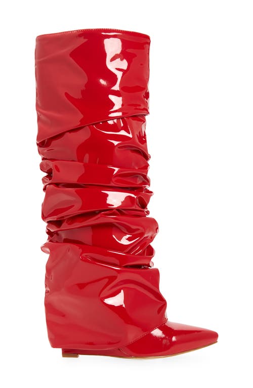 Azalea Wang Sif Slouchy Knee High Boot In Red