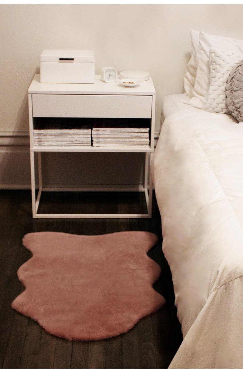 LUXE Faux Fur Throw 2' X 3' - Blush Pink, Alternate, color,