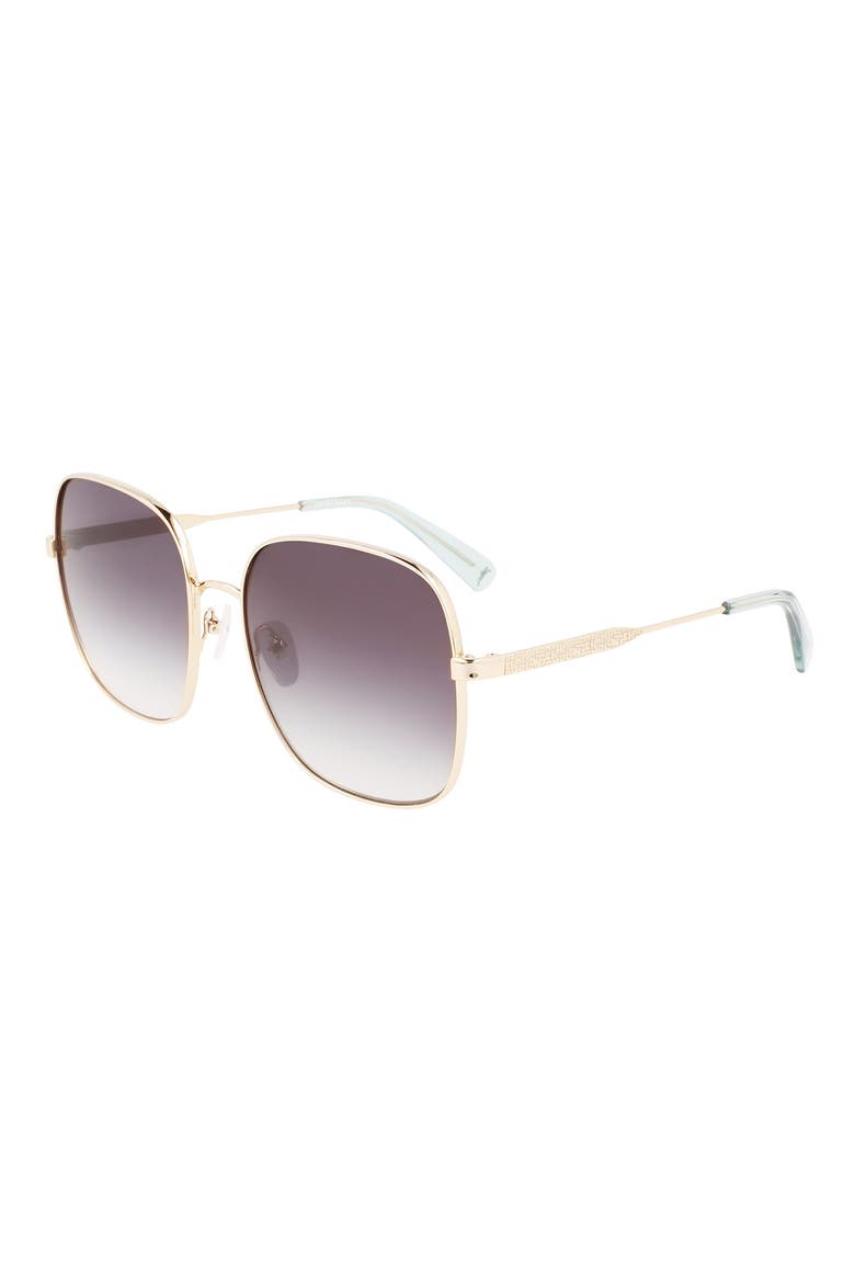 59mm Monogram Square Sunglasses, Alternate, color, GOLD/GRADIENT BLUE