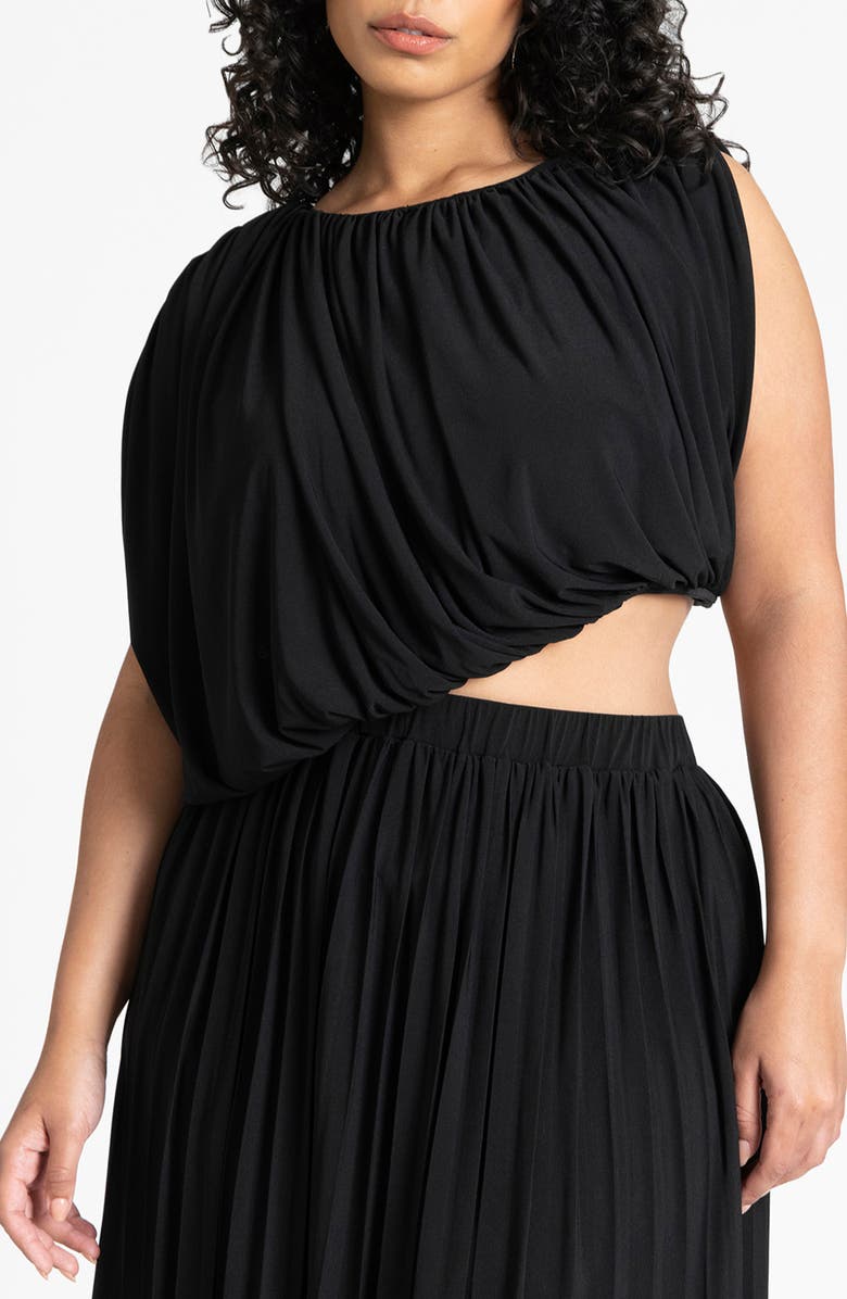 ELOQUII Asymmetric Cutout Maxi Dress, Alternate, color,