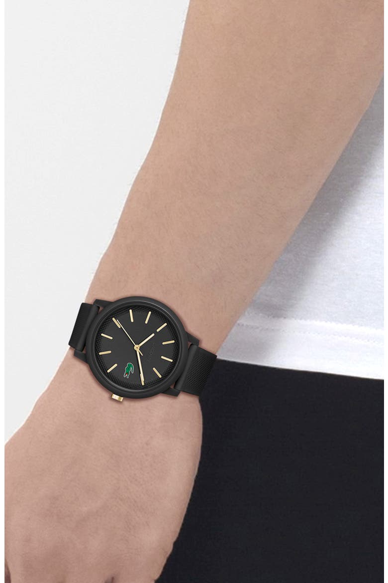 12.12 Silicone Strap Watch, 42mm, Alternate, color, BLACK