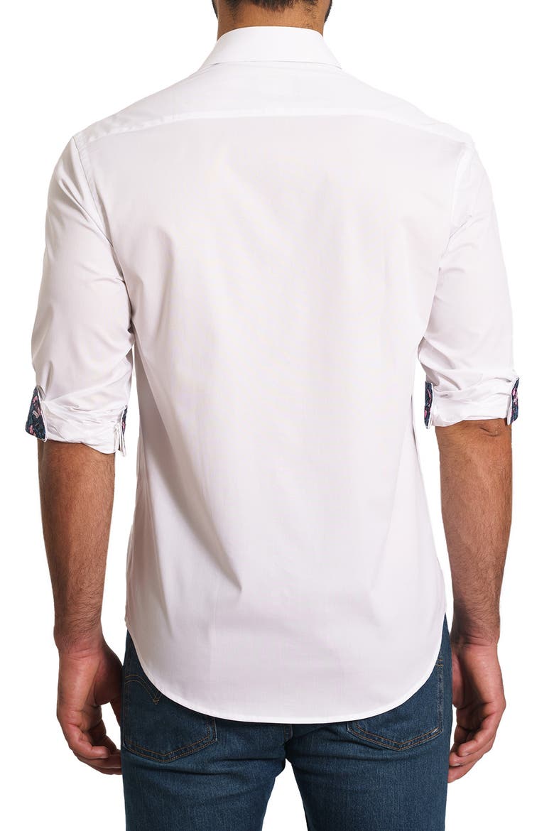 Trim Fit Solid Pima Cotton Button-Up Shirt, Alternate, color, WHITE
