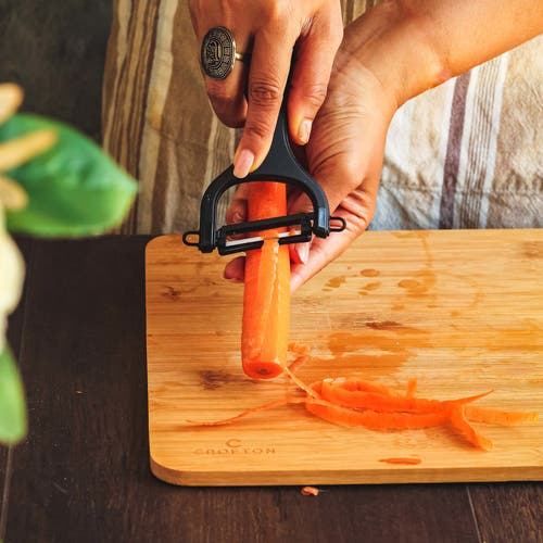 Kyocera Advanced Ceramic Soft Grip Double Edge Blade Soft Grip Peeler, Black In Black