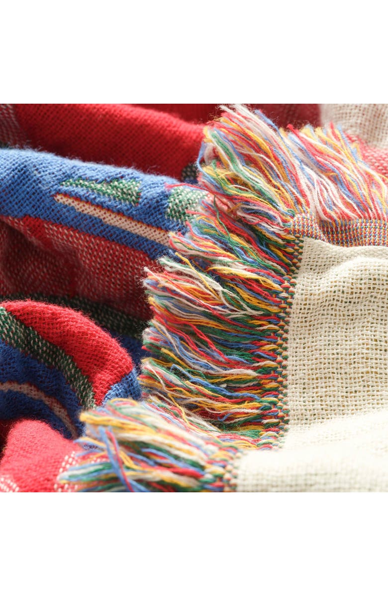 Zsa Zsa Zsu Novelas Fringed Jacquard 100% Cotton Throw Razzle 54X71 In, Alternate, color, Pink