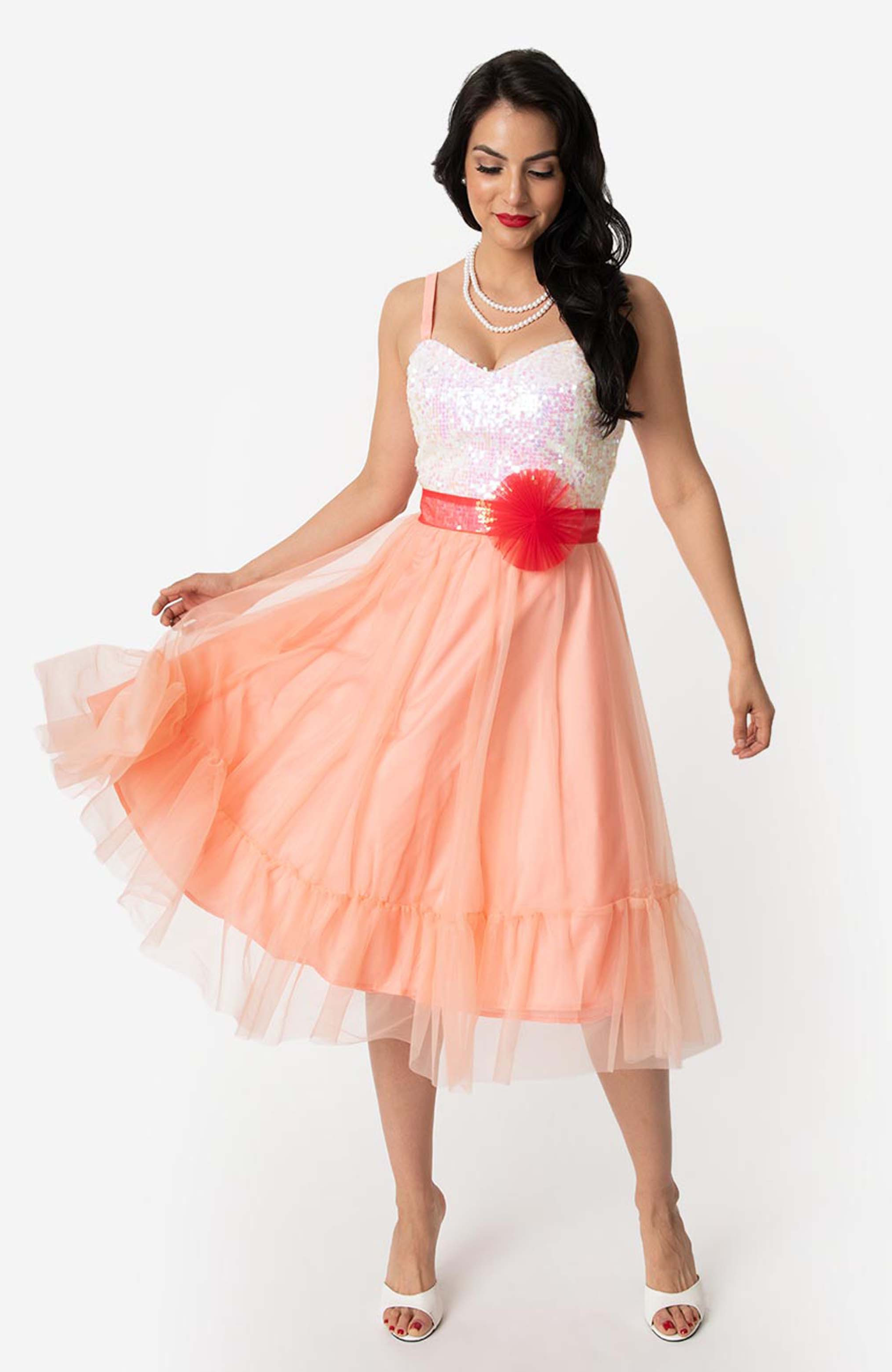 selected Peach and White