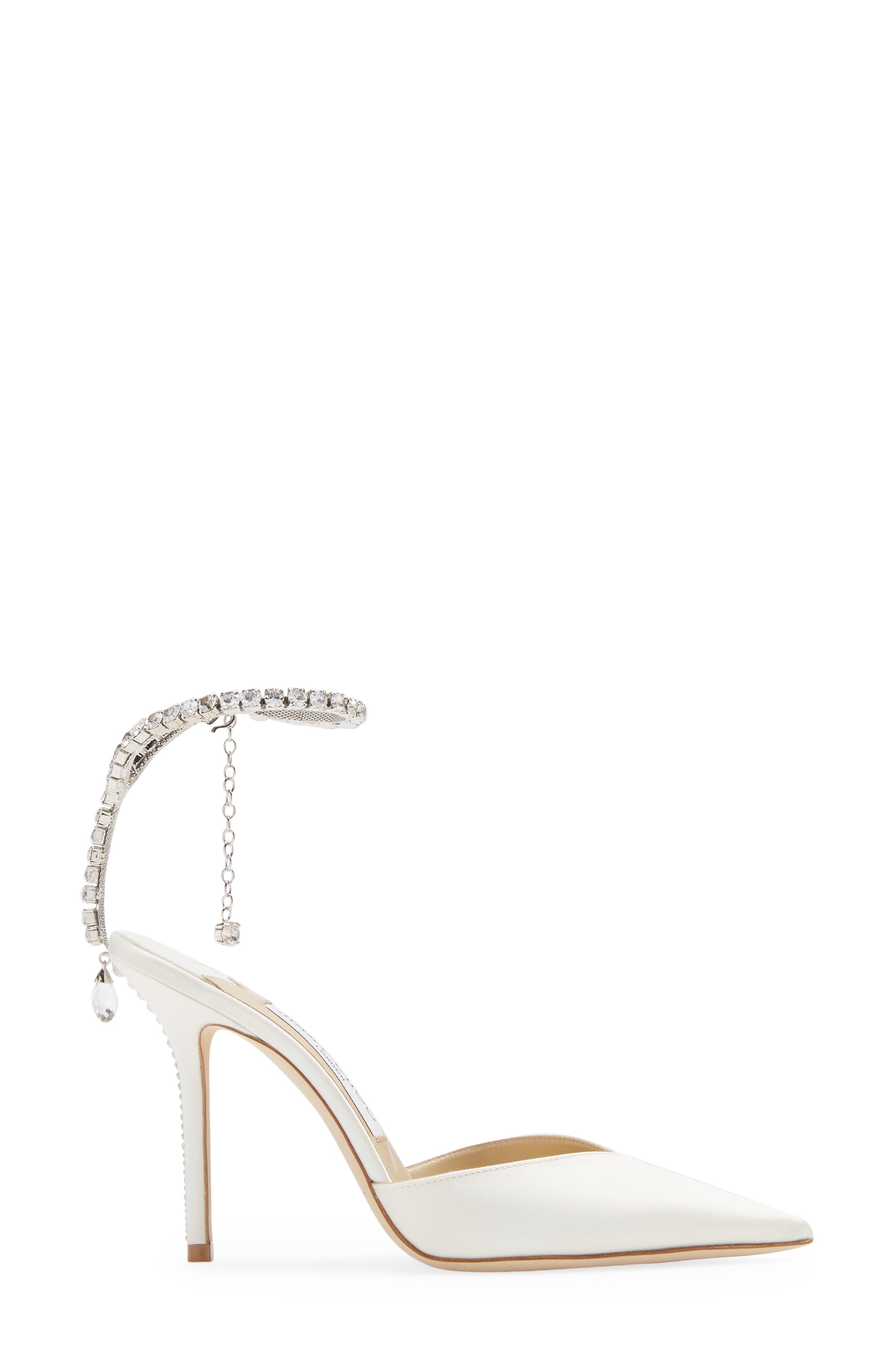Jimmy Choo Saeda Crystal Ankle Strap Pointed Toe Pump, Alternate, color, 