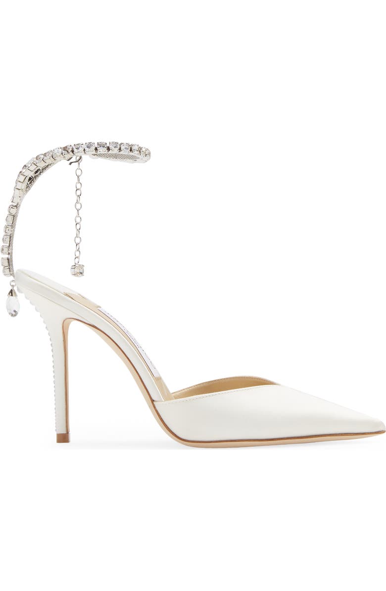 Jimmy Choo Saeda Crystal Ankle Strap Pointed Toe Pump, Alternate, color,