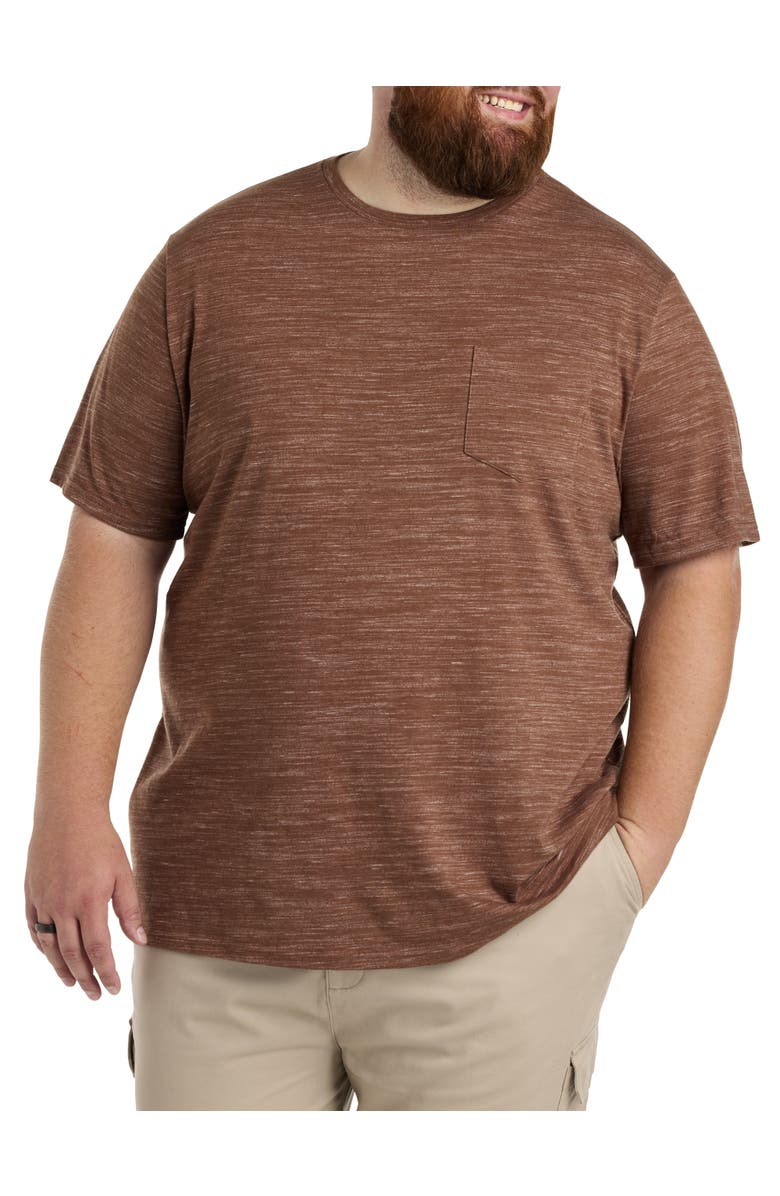 Harbor Bay by DXL Big & Tall Space Dye Pocket T-Shirt, Main, color, Cocoa Brown Sd