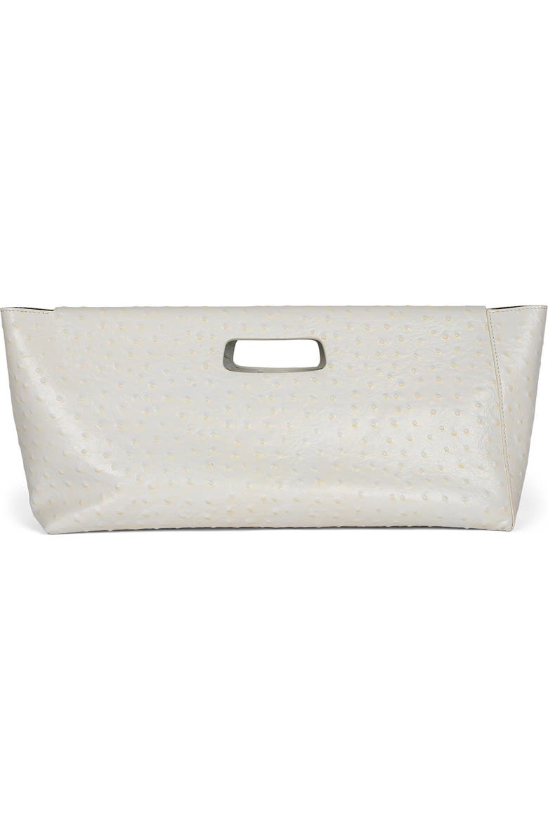 Jeffrey Campbell Toolbox Leather Clutch, Alternate, color, White Ostrich