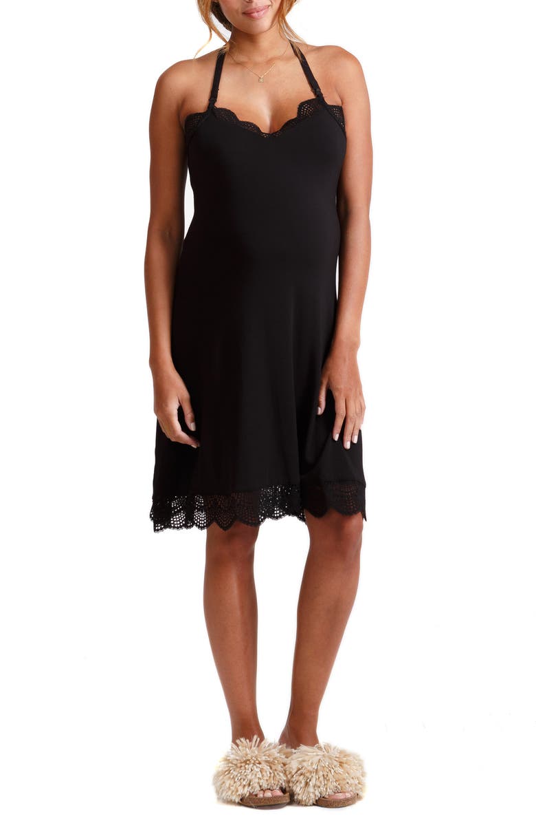 Ingrid & Isabel<sup>®</sup> Lace Trim Maternity/Nursing Chemise, Main, color, 