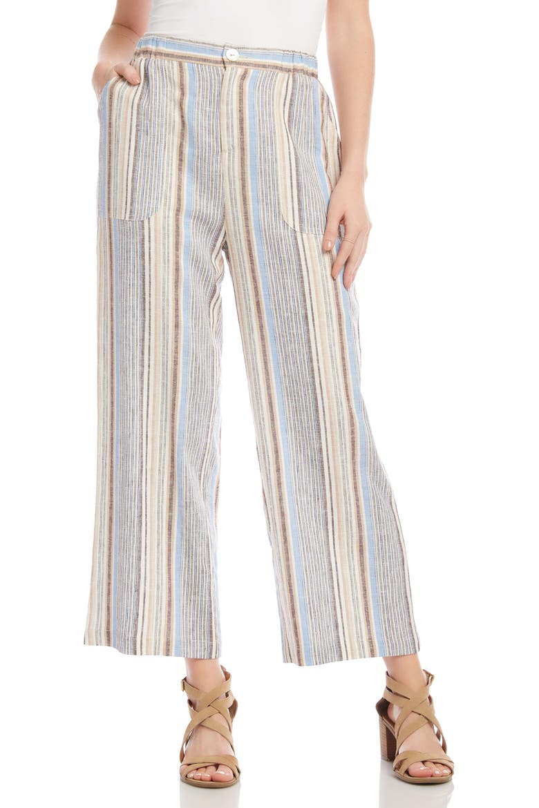 Crop Wide Leg Pants, Main, color, STRIPE