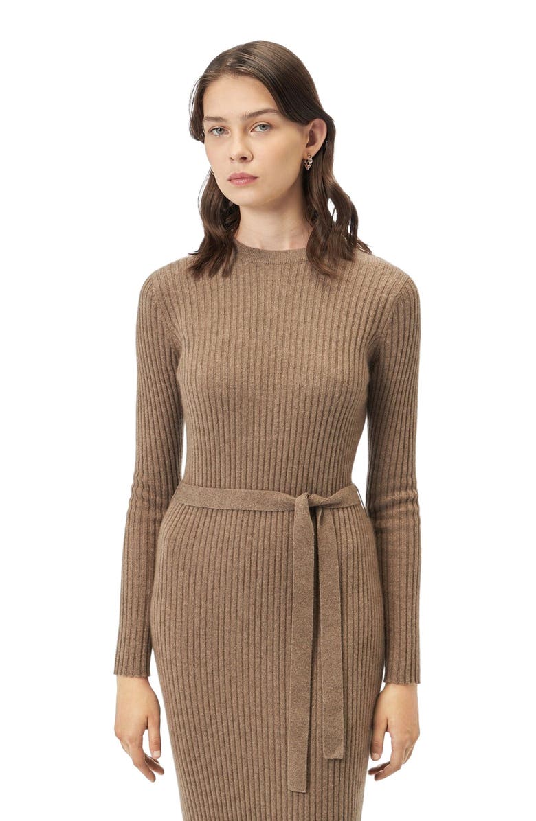 GOBI Mongolian Cashmere Cashmere Knit Dress with Belt, Alternate, color,