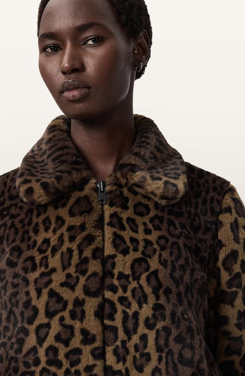 Allsaints Saye Faux Fur Jacket In Brown