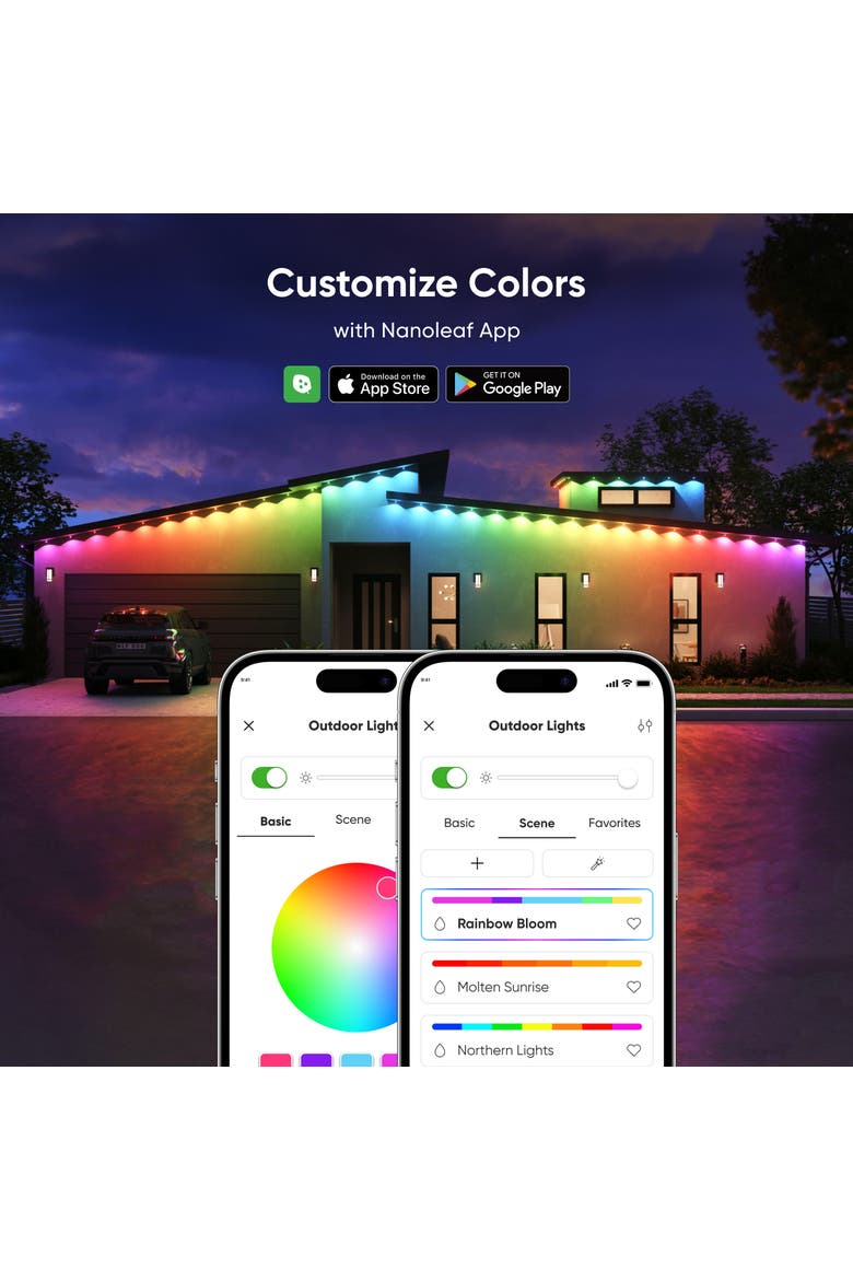 Matter Smart Multicolor Permanent Outdoor Lights Smarter Kit with Cable Covers 49ft, Alternate, color, Multicolor