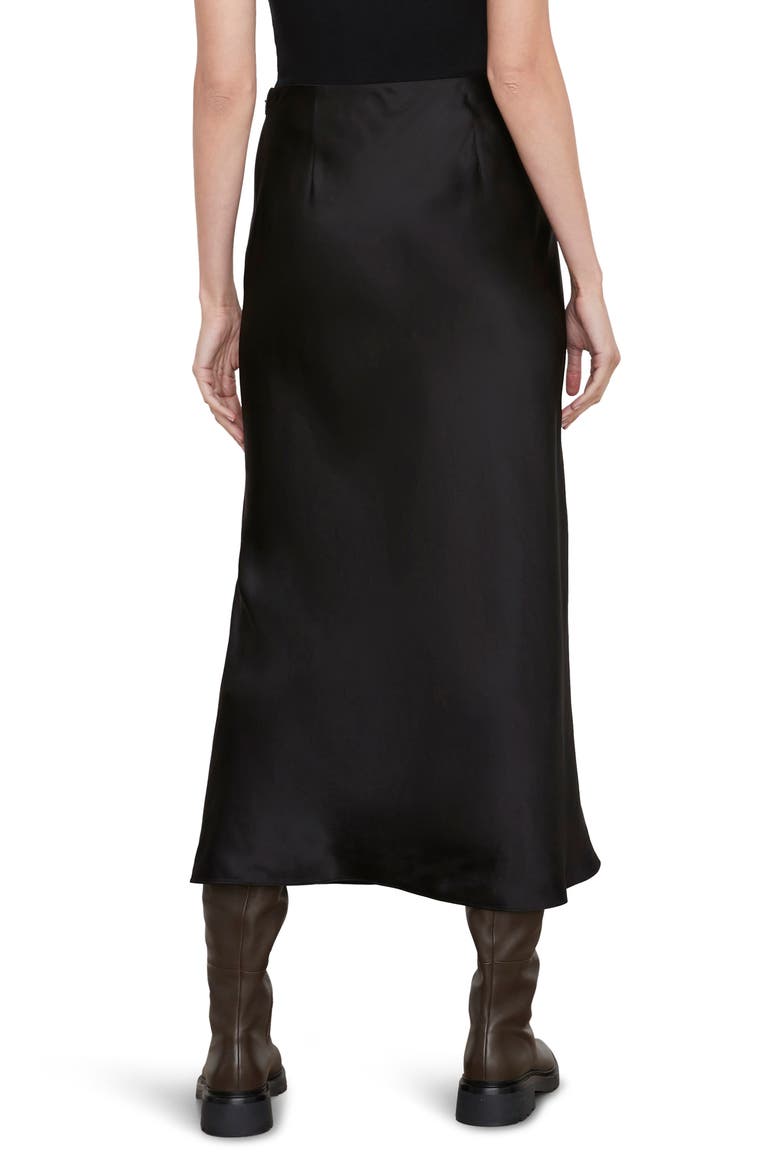 Side Slit Matte Satin Slip Skirt, Alternate, color, 001BLK-BLACK