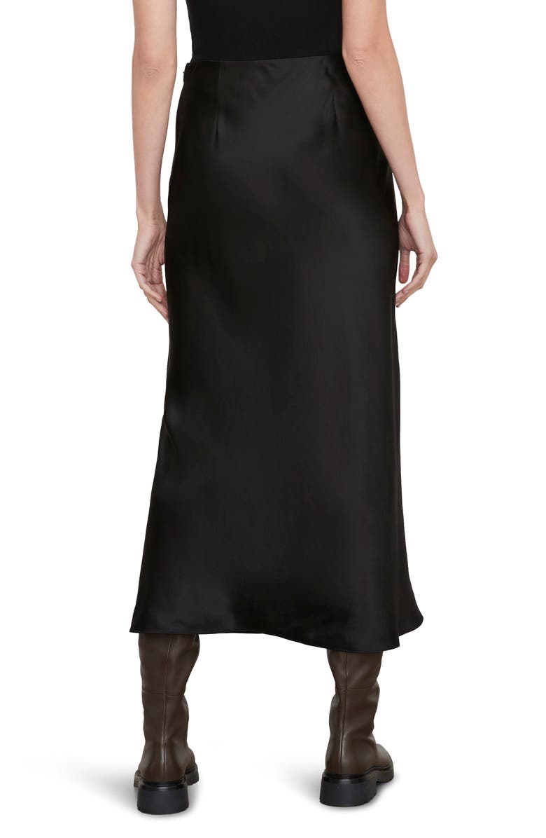 Vince Side Slit Matte Satin Slip Skirt, Alternate, color, 001Blk-Black