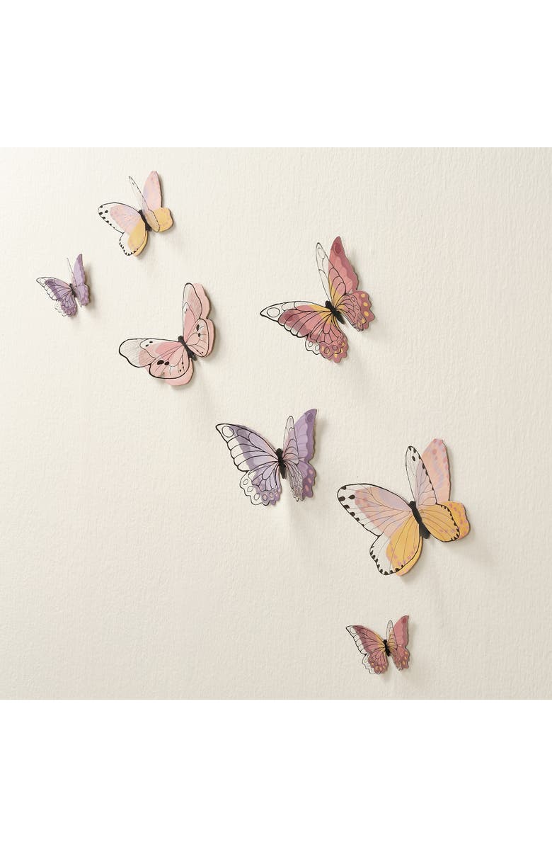 Lambs & Ivy Butterfly Dreams 3-Dimensional Wings Colorful Wall Decals/Stickers, Alternate, color, Multicolor